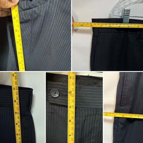 Van Heusen Pleated Classic Fit Dress Pants Men's Striped 42W 30L - Picture 11 of 16